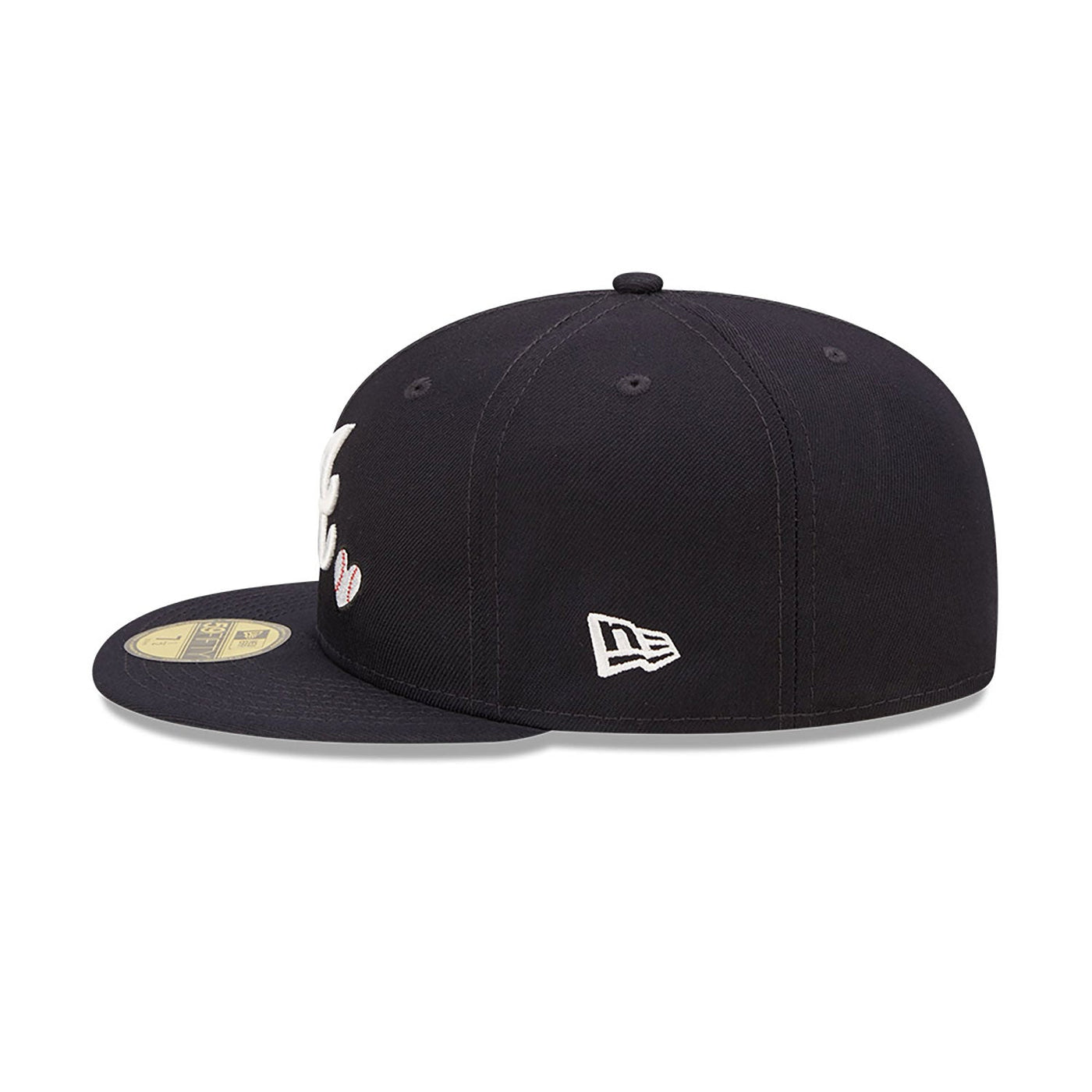 Atlanta Braves Heart Side Patch Fitted Black