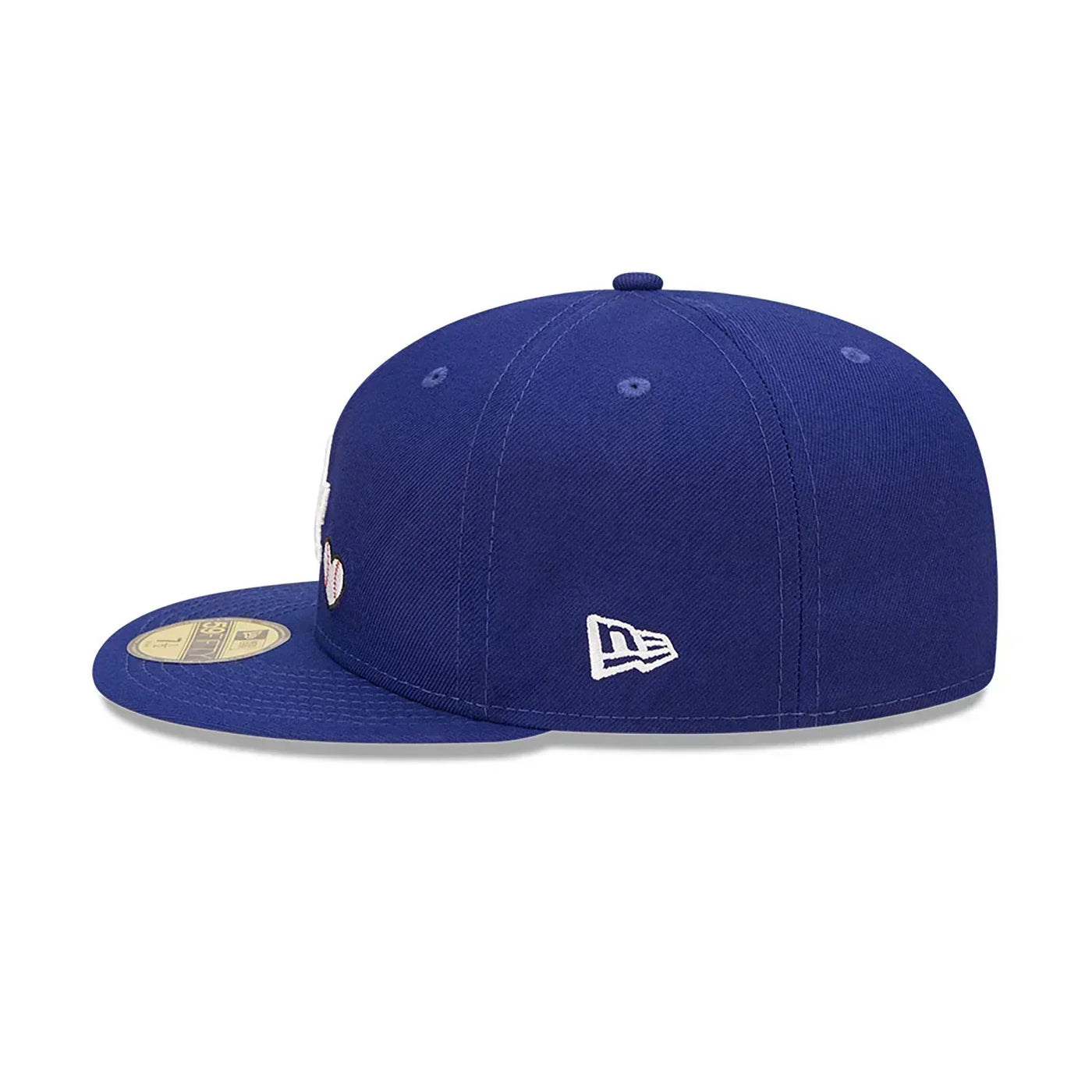 LA Dodgers Heart Side Patch Fitted Blue