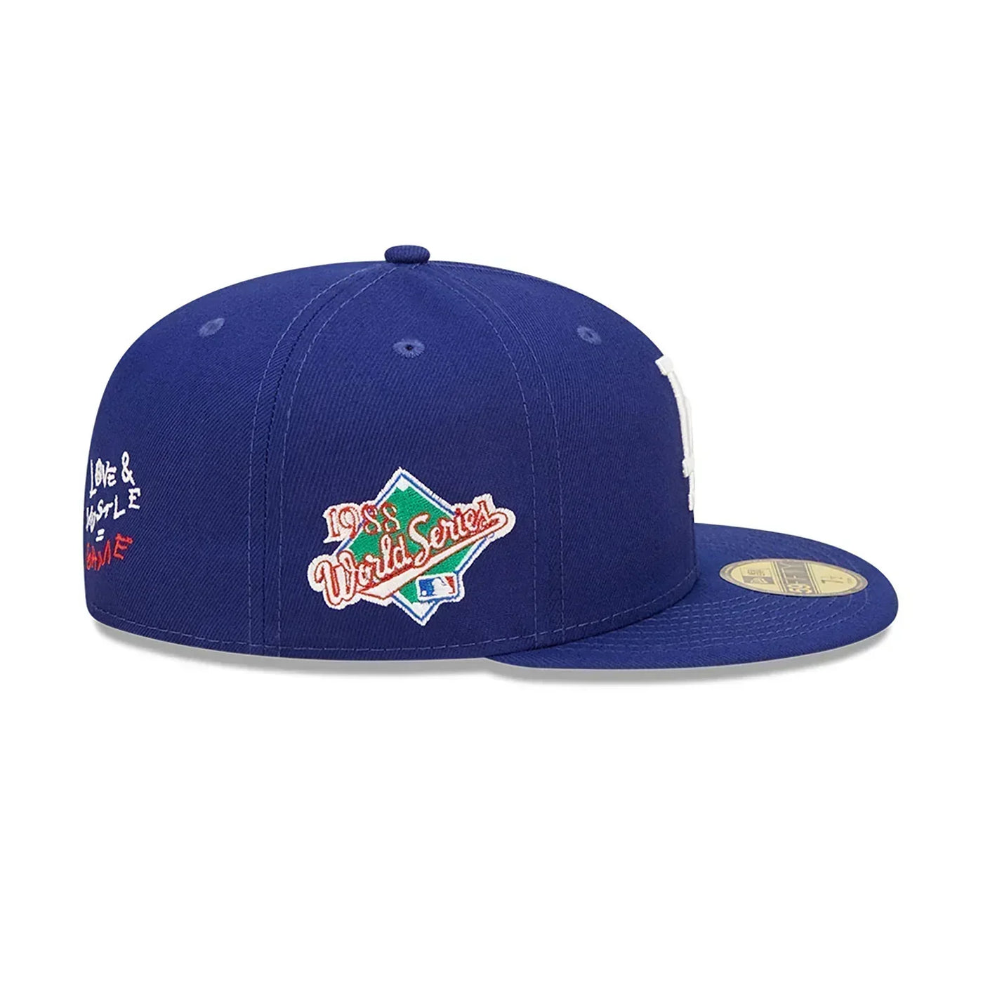 LA Dodgers Heart Side Patch Fitted Blue